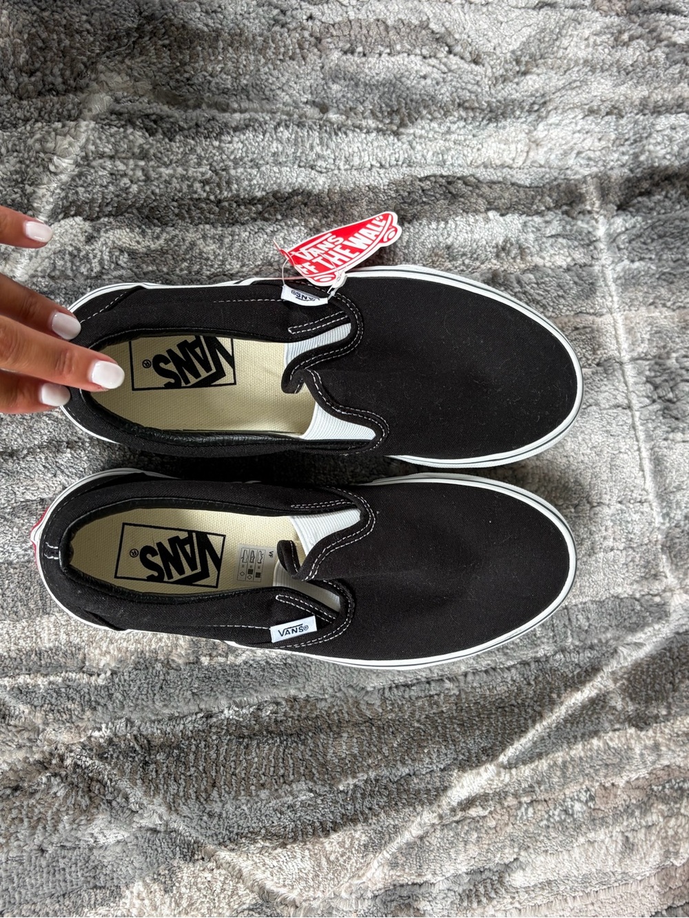 Vans Classic Slip-On Women's Black & White Canvas Loafers